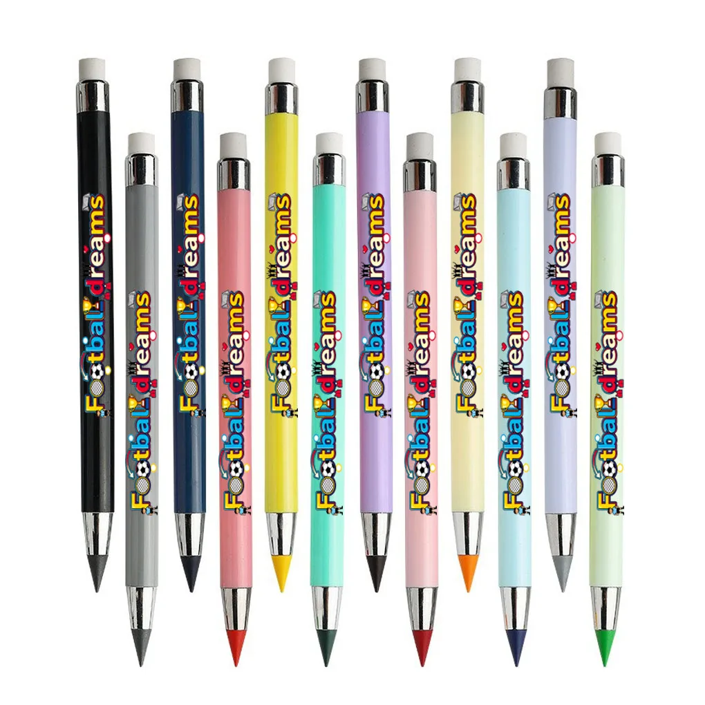 サッカーへの情熱、サッカーの夢、書き物や描画に最適な永遠の鉛筆12本、削らない色鉛筆