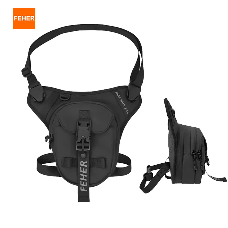 

FEHER Motorcycle Thigh Bag Waterproof Unisex Multi-Functional Tear-resistant Motorbike Leg Bag Expandable Outdoors Tactical Bag