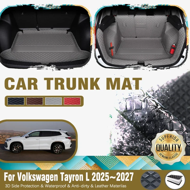 Car Trunk Mat For VW Volkswagen Tayron L Tiguan 2025 2026 2027 Length 4684 mm Anti-dirty Cargo Cover Inner Liner Auto Acessories