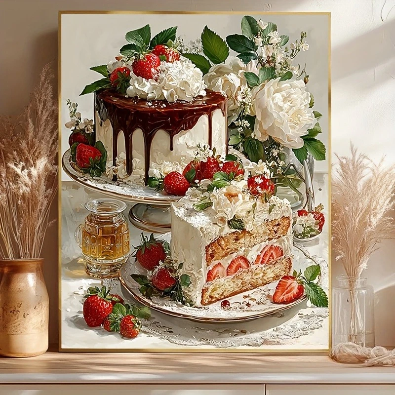 

500/1000/1200/2000PCS Puzzles for Adults Strawberry Delicious Cream Cake,Jigsaw Puzzles Brain Games Gifts Home Decor