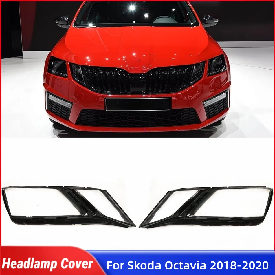 For Skoda Octavia 2018 2019 ​2020 Car Accessories For Cars Lampshades Lamp Shell Headlights Lights Glass