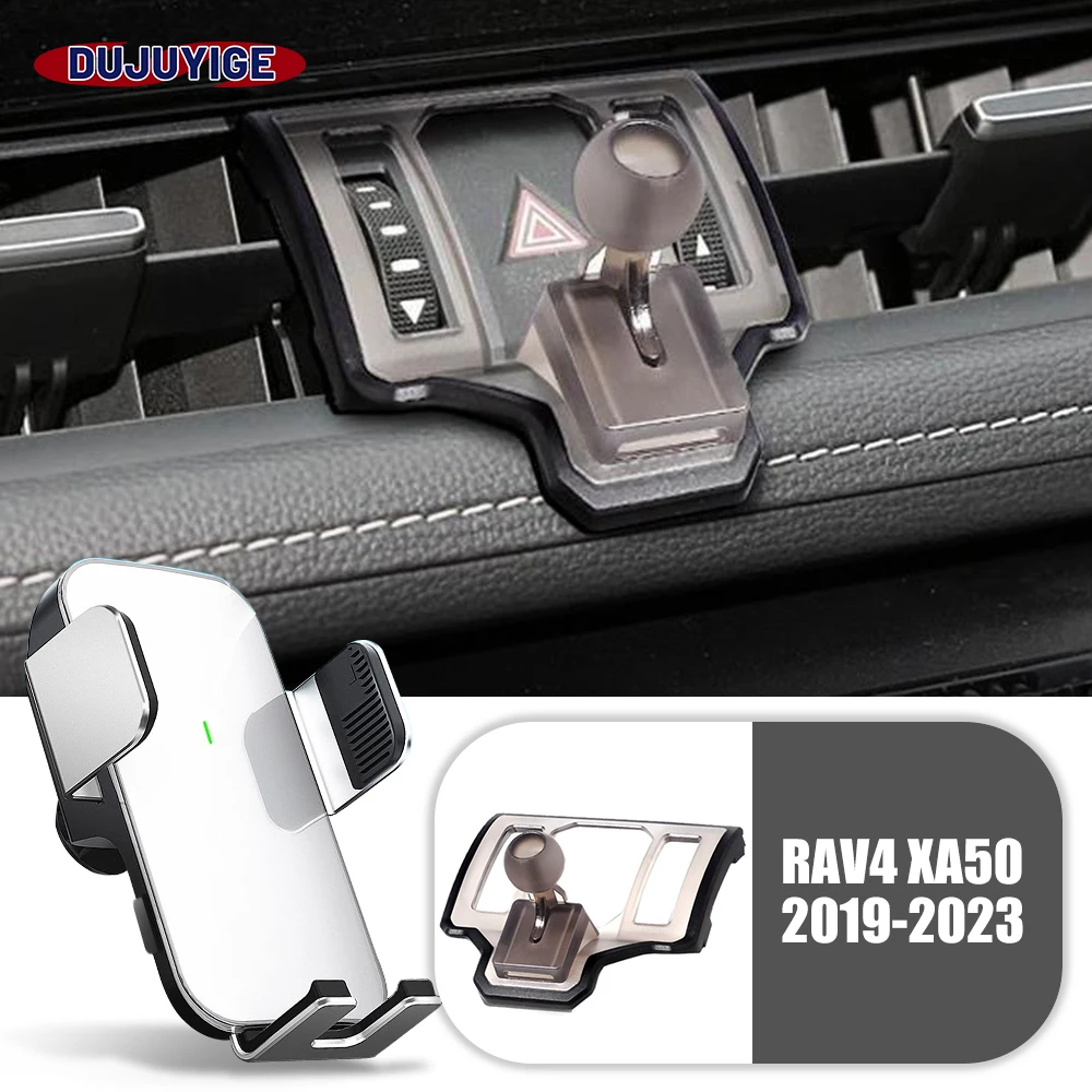 

Car Mobile Phone Holder Special Fixed Bracket Solar Magnetic Wireless Charging For Toyota RAV4 XA50 2019-2023 2020 2021 2022