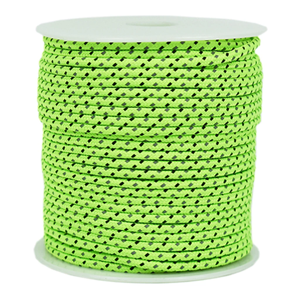 20m 4mm Camping Tent Extension Ropes Nylon Reflective Climbing Rope No Joints Awning Lanyard Rope Durable Outdoor Equipment