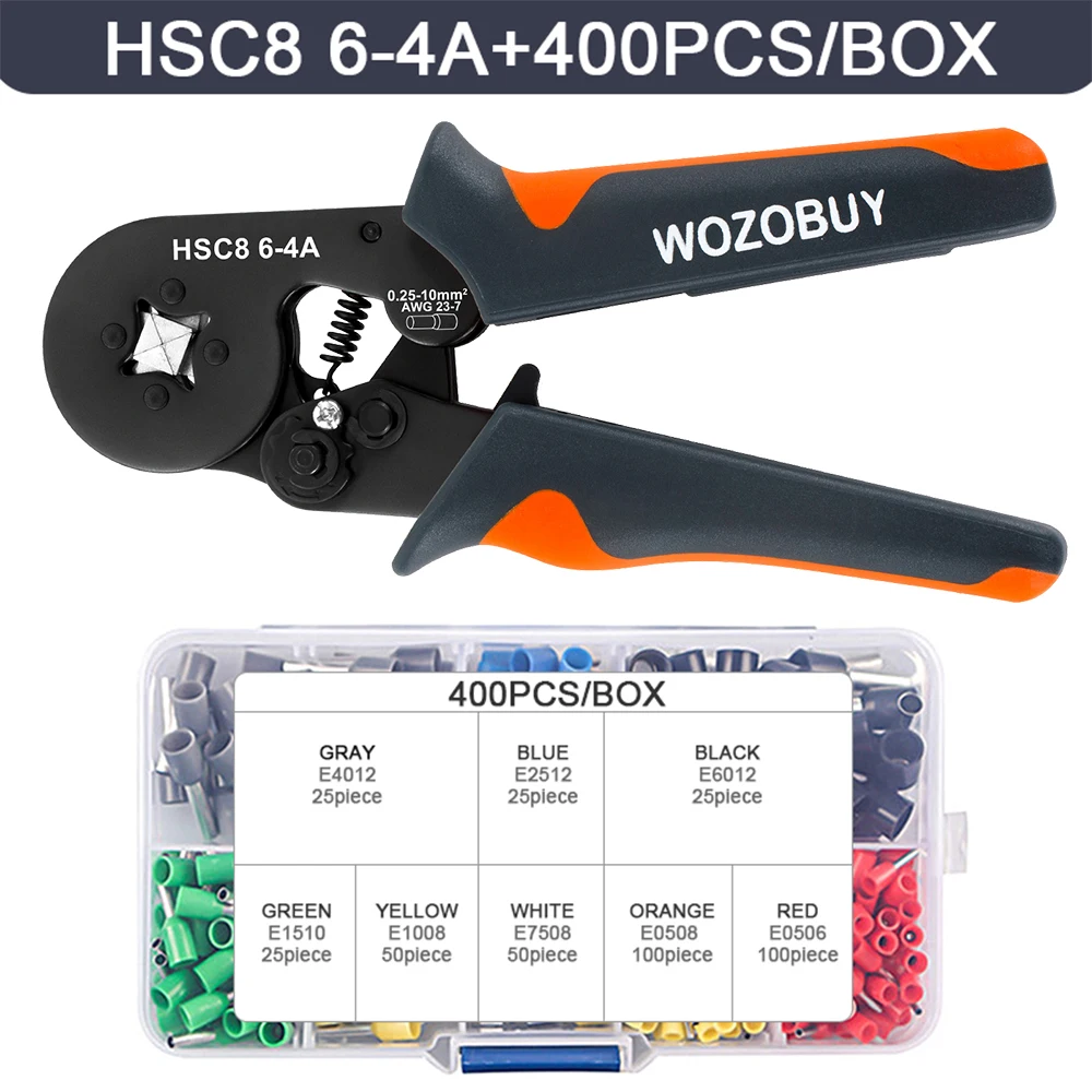 Rohr klemme Crimp zange hsc8 6-1/8-6 Crimp zange Mini Ferrule Crimper Werkzeuge Haushalts-Elektro-Kit mit Box-Drahts pitzen
