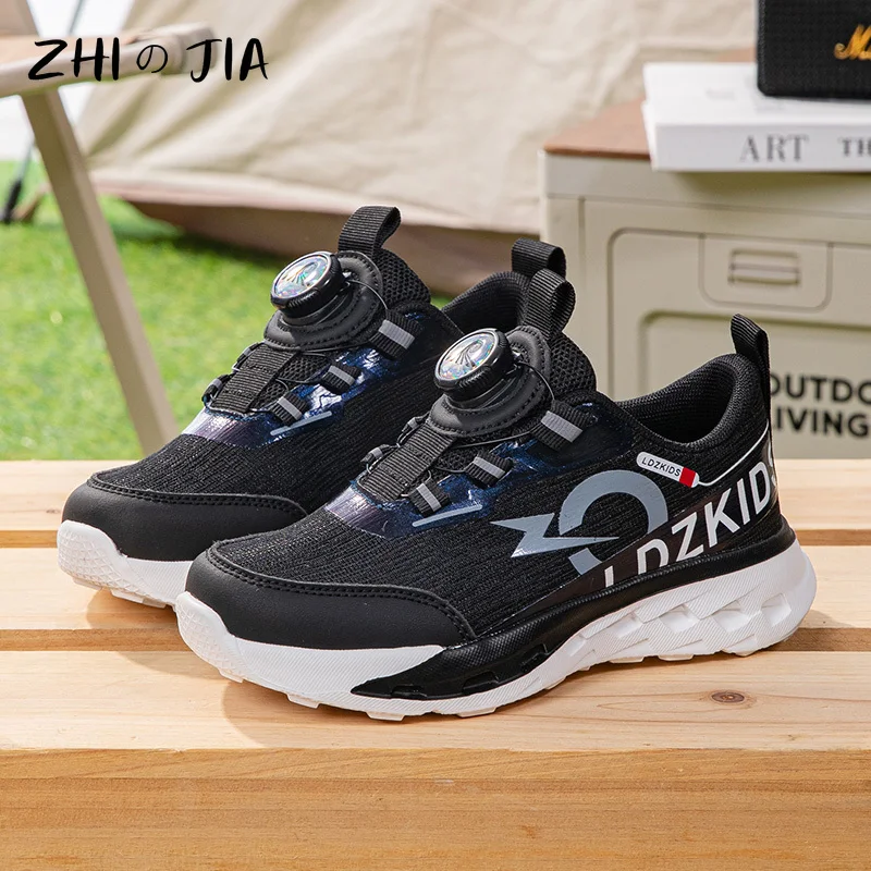 Children's Casual Student Outdoor Sneaker Spring New Lightweight Anti slip Campus Shoes Boys Rotating Buckle Running Shoes