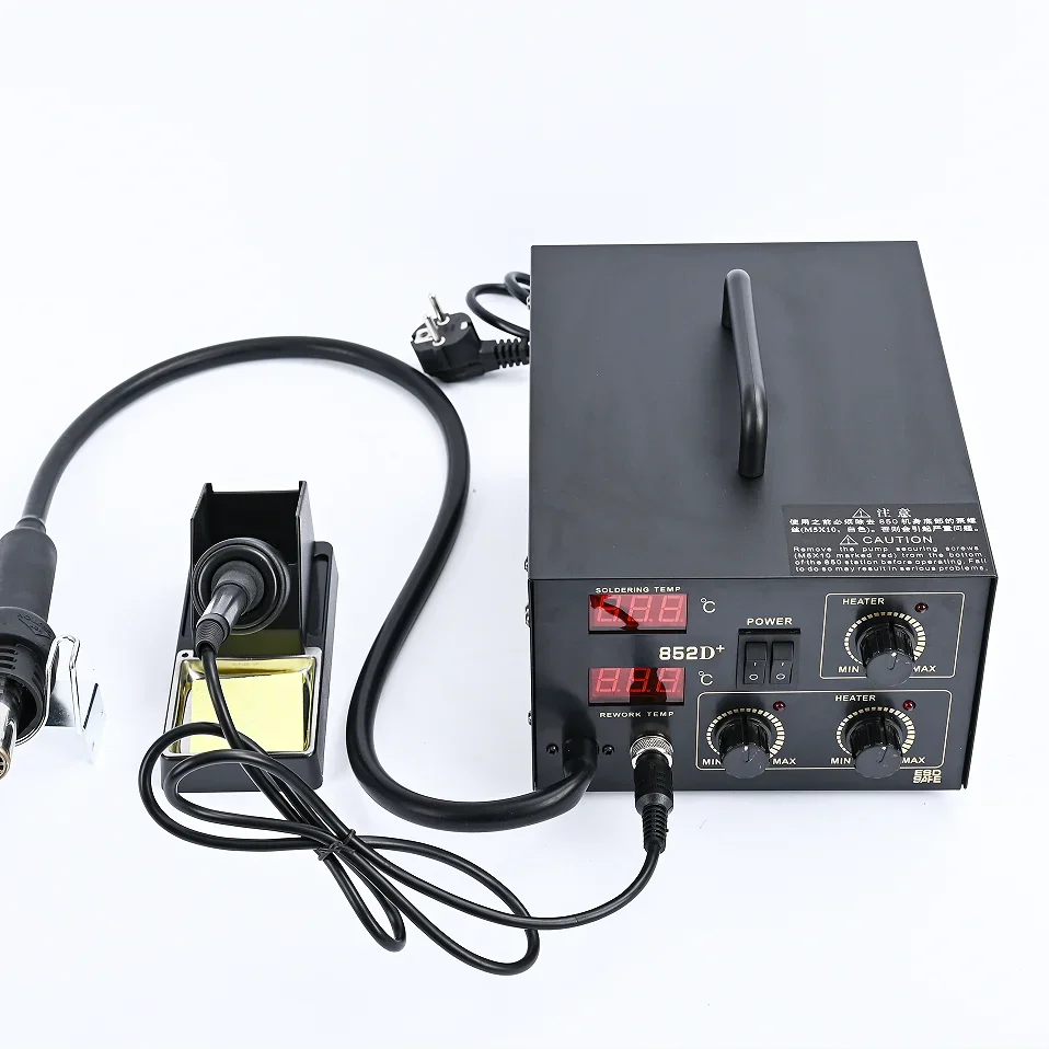 

852D+ soldering hot air heat rework welding solder iron repair soldering station machine rework soldering iron station