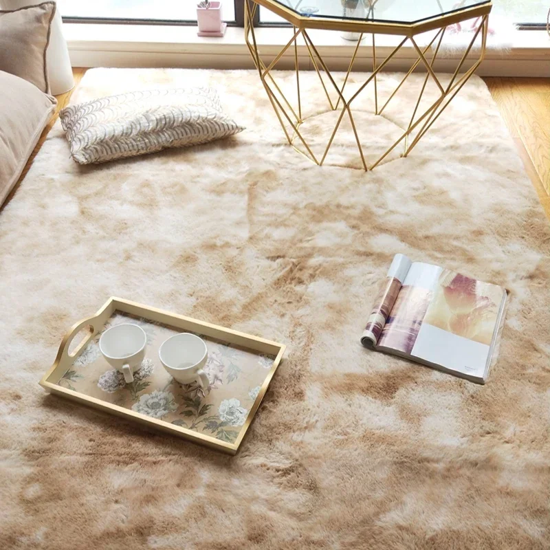 

-Modern Soft Plush Indoor Family Room Mat Rabbit Fur Carpet And Rugs Fluffy Fuzzy Area Carpets For Home Living Room Floor Carpet
