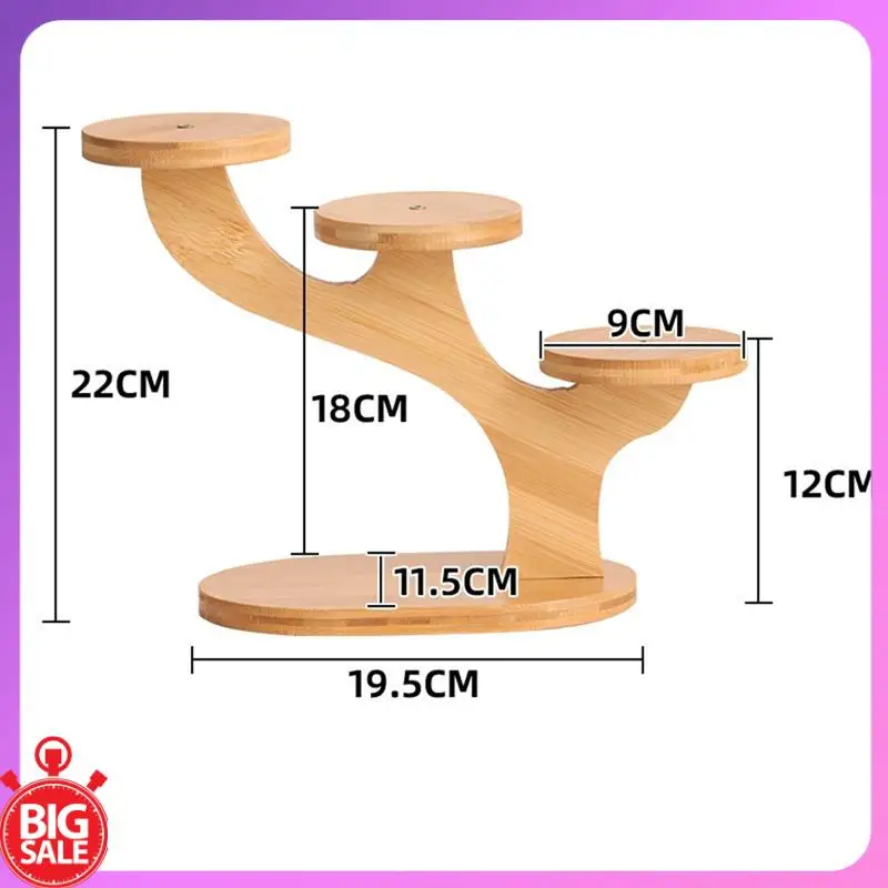 صفقة كبيرة عرض الرف 3-Layer نبات خشبي عرض موقف سطح المكتب عرض موقف كب كيك رف العطور عرض موقف