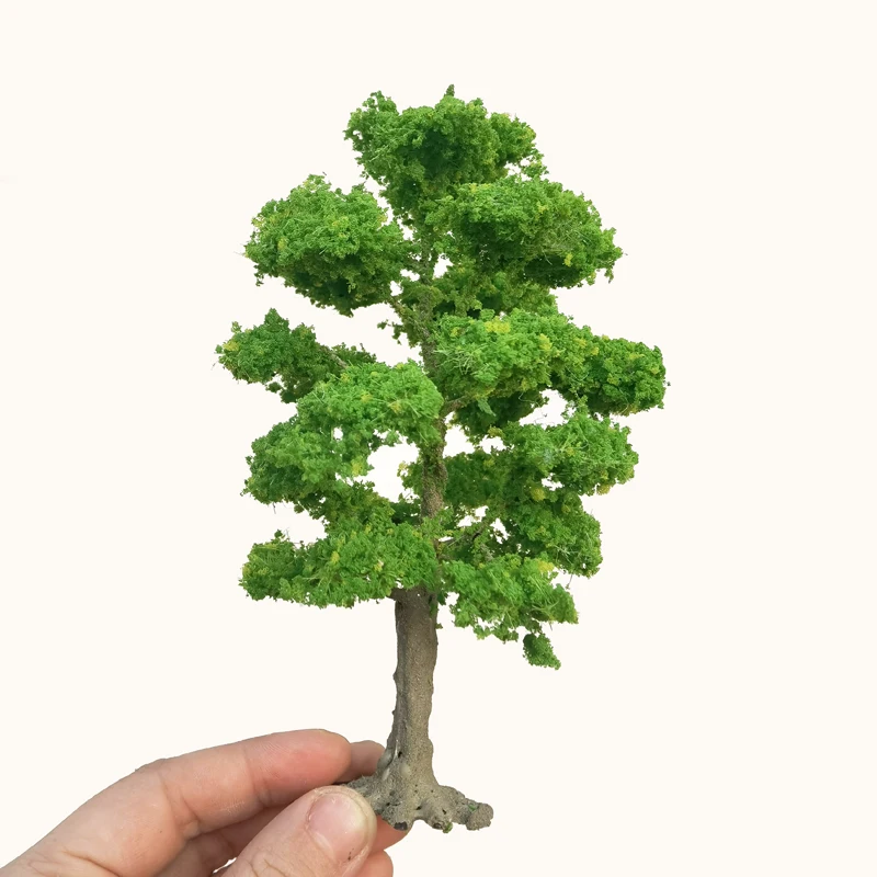 Modèle de tronc d'arbre en fil vert vif, matériel de disposition de train de table de sable militaire, modèle d'arbre à l'échelle G Ho, champ, 10 cm, 15 cm, 22cm