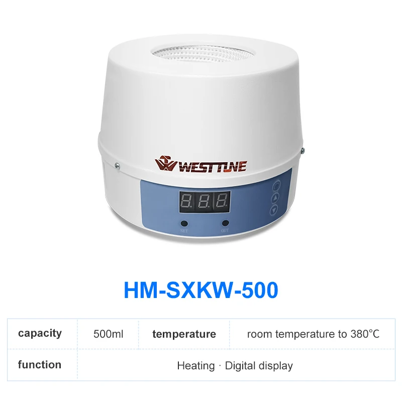 Westtune Digitale elektrische verwarmingsmantel laboratoriumapparatuur met thermische regelaar 220v 250/500/1000ml