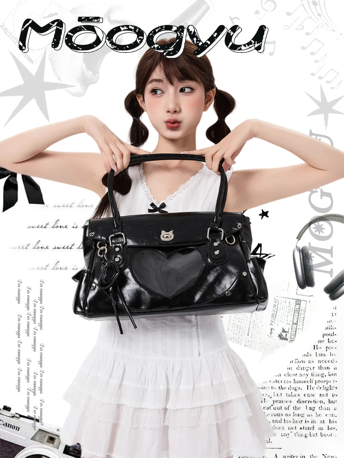 Original Heart-shaped Pain Layer Handbag Lta Bag Star Chasing Female Shoulder Bags Large-capacity Commuter Women's Handbag