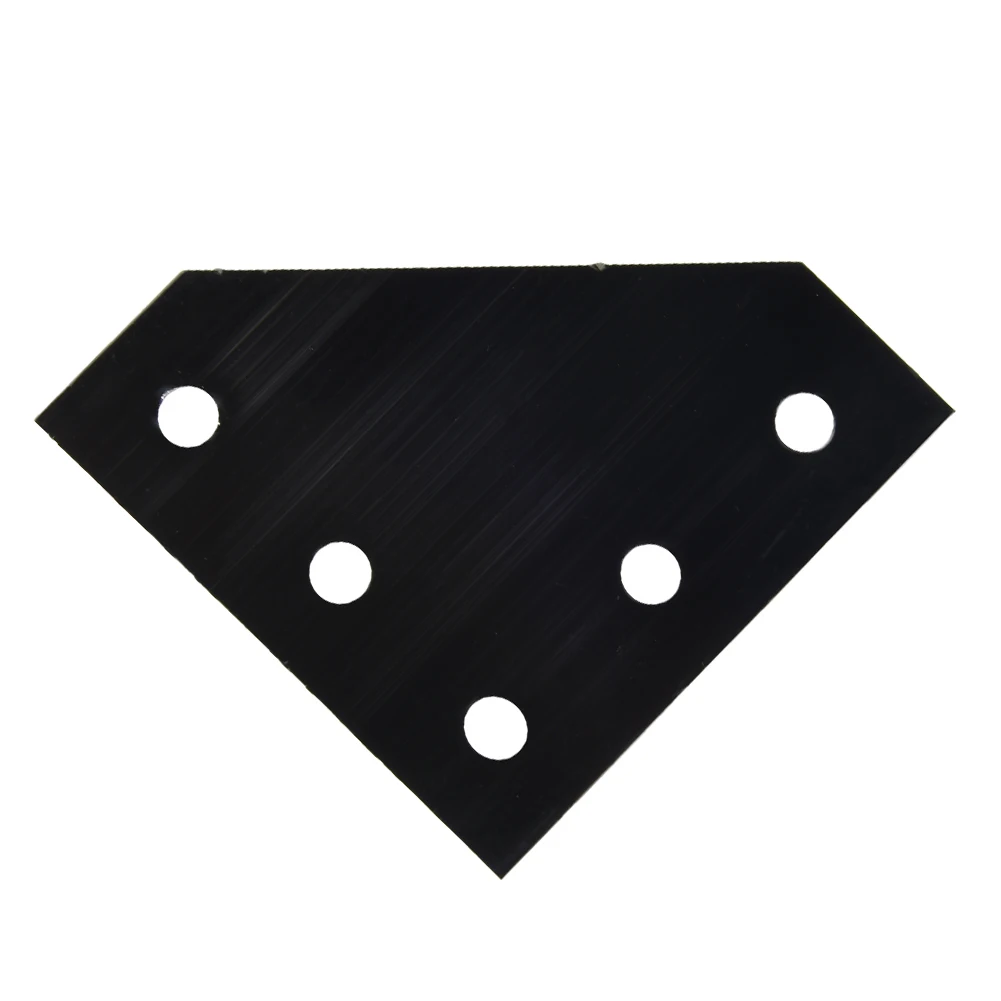 Joining Plate Angle Bracket Black Joint Board Plate Corner Silver 1pc 5 Hole 90 Degree Fasteners Home Improvement