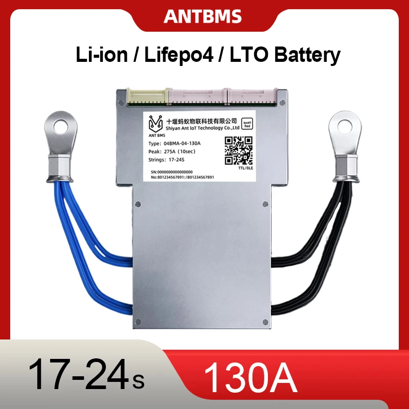 

ANT17-24S 130A HighPower BMS 60-84V Smart BMS with BT UART APP 130A Continuous Discharge for E-Motorcycle Golf Cart EV Powertool