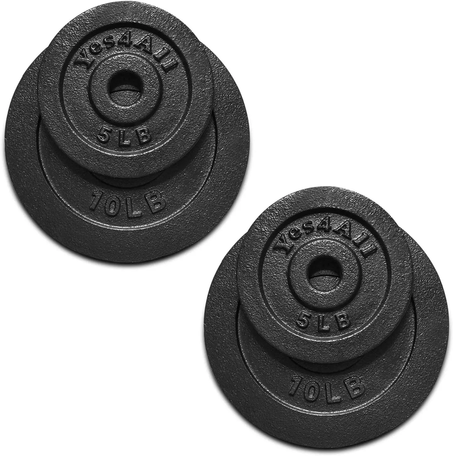 Strength Training, Weightlifting, Cast Iron, Black (assumed), Ideal for Dumbbell Handle, 1.25 + 2.5 + 5 +10lbs Pair Set