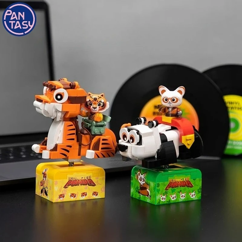 Pantasy Kung Fu Panda 4 funciones bloques de construcción Tigresa PO Shifu Zhen coche mecedora juguetes de ensamblaje modelo adornos regalos de vacaciones