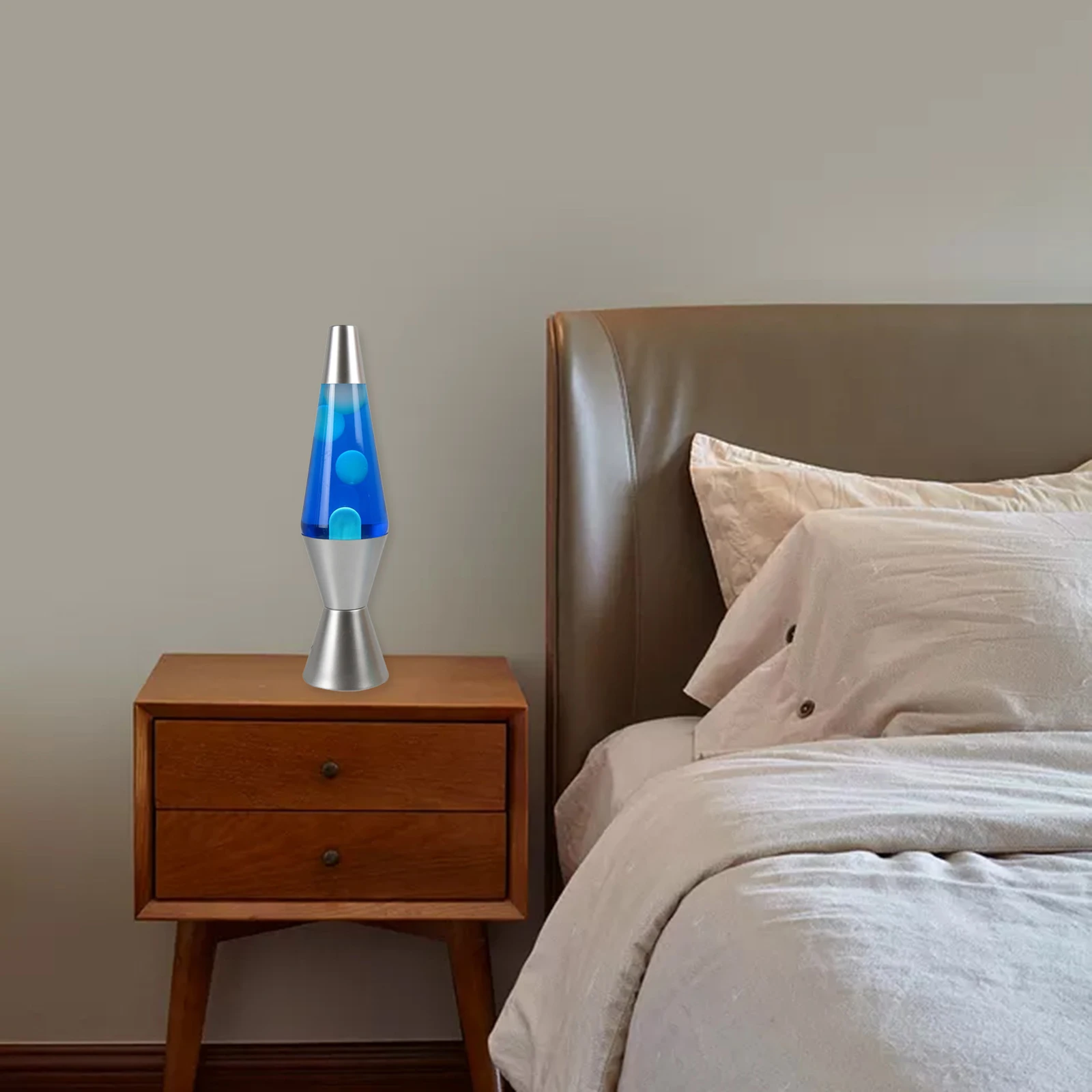 36cm Cone Liquid Lamp Night Light W/ Aluminium Alloy Base for Party Kid Bedside Lamp Living Room Bedroom Decor