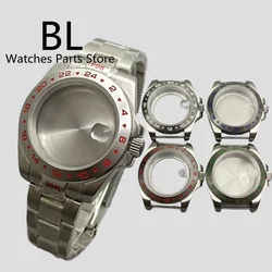 BLIGER 39mm Silver Watch Case Steel Strap Fit NH34 NH35 ETA Miyota 9015 PT5000 Seagull ST2130 Movement Sapphire Crystal