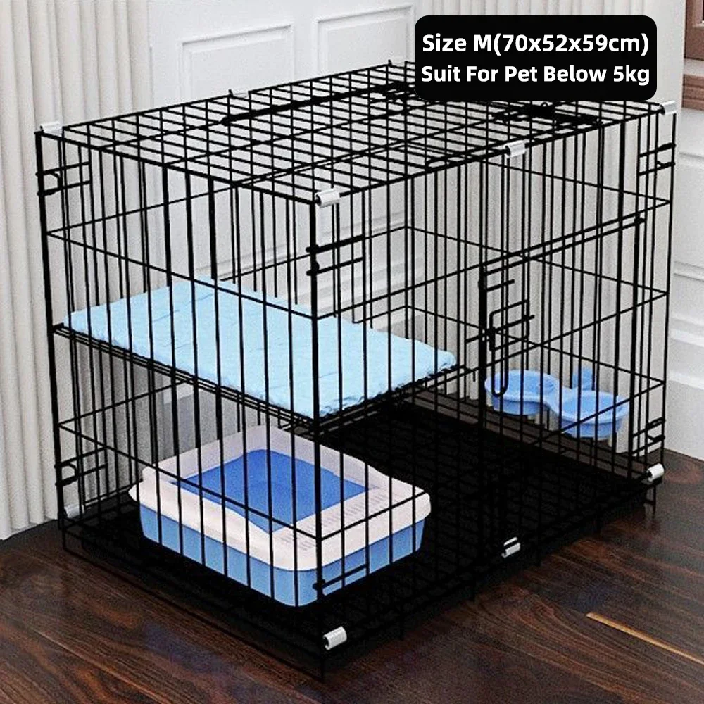 

3-Tier DIY Cat Cage Small Animal Indoor Detachable Metal Cage Cats Kennels Crate 2 DoorsLarge Playpen Kitten Enclosure Carrier