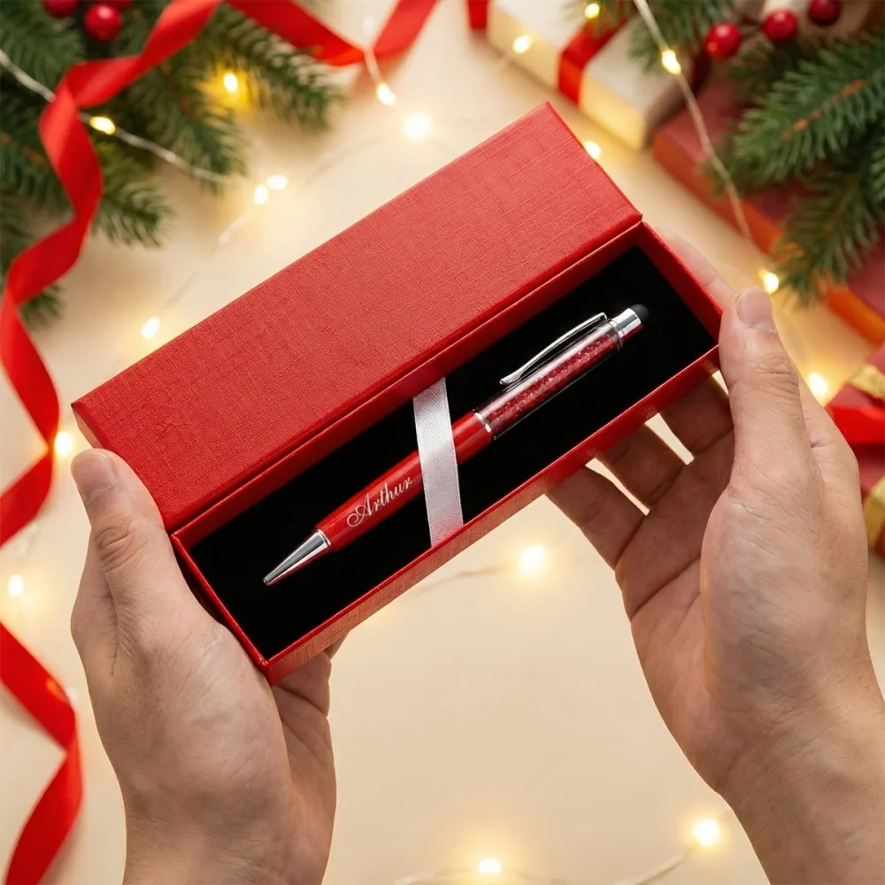 Personalisierter Kristall-Stylus-Stift mit Geschenkbox Individuell Gravierter Name Kugelschreiber Glitzernder Diamant-Metall-Touchscreen-Stift für Geschenke – Detail 4