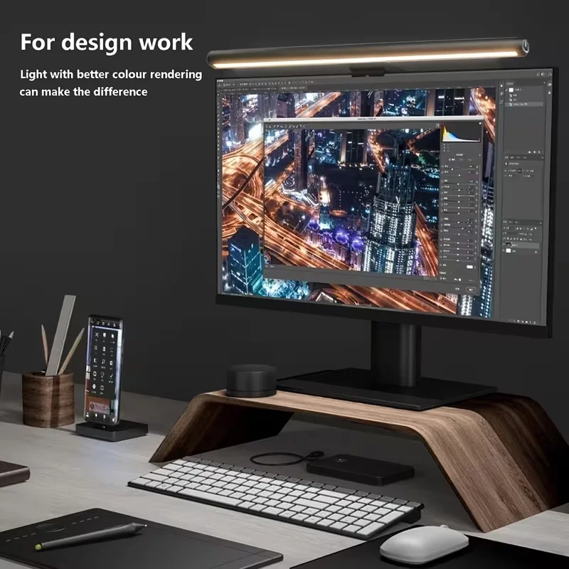 LED Screen Hanging Light - Eye-Protecting Computer Monitor Light Strip Suitable for Desk Stepless Dimming Work and Gaming Table