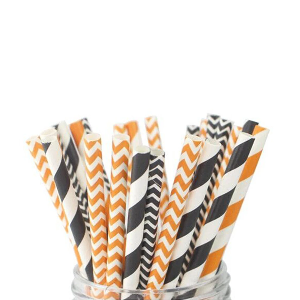 

100 Pcs Disposable Paper Straws Bulk Ripple Bar Decorative Beverage Straws Eco Friendly Safe Food Grade Material Ideal Milkshake