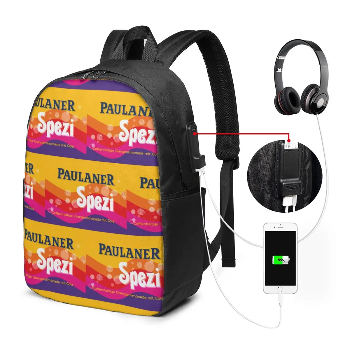 

Paulaner Spezi Munich Backpack Travel Notebook Bag Computer College Student School Bag Laptop Shoulder Bags for Men Women