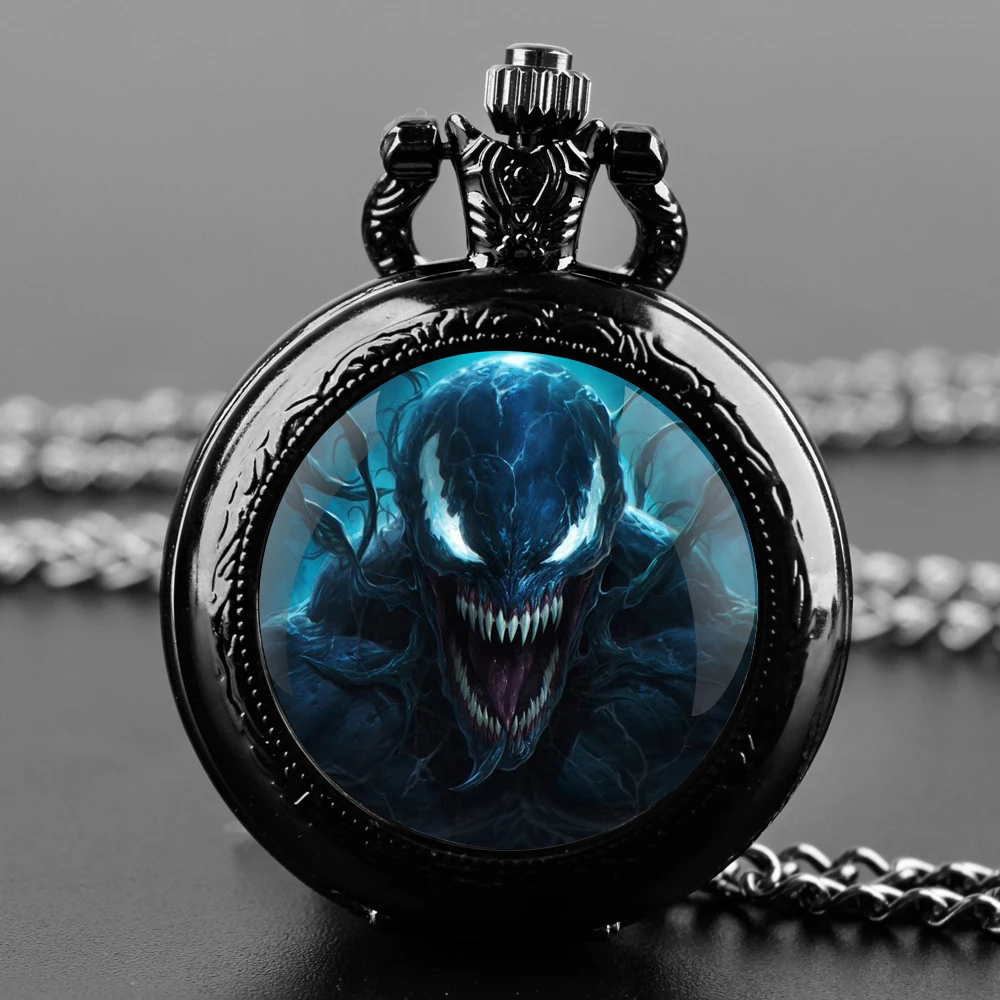 2024 Blockbuster Movie Glass Dome Quartz Pocket Watch With Durable Chain Arabic Numeral Dial Extraordinary Gifts for Men Kids