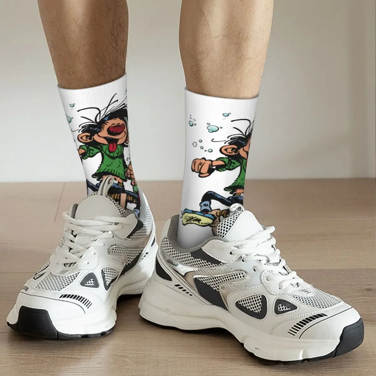 Chaussettes de skateboard non ald colorées pour hommes et femmes, respirantes, mignonnes, Gomer, Goof, Gaston, Lagaffe