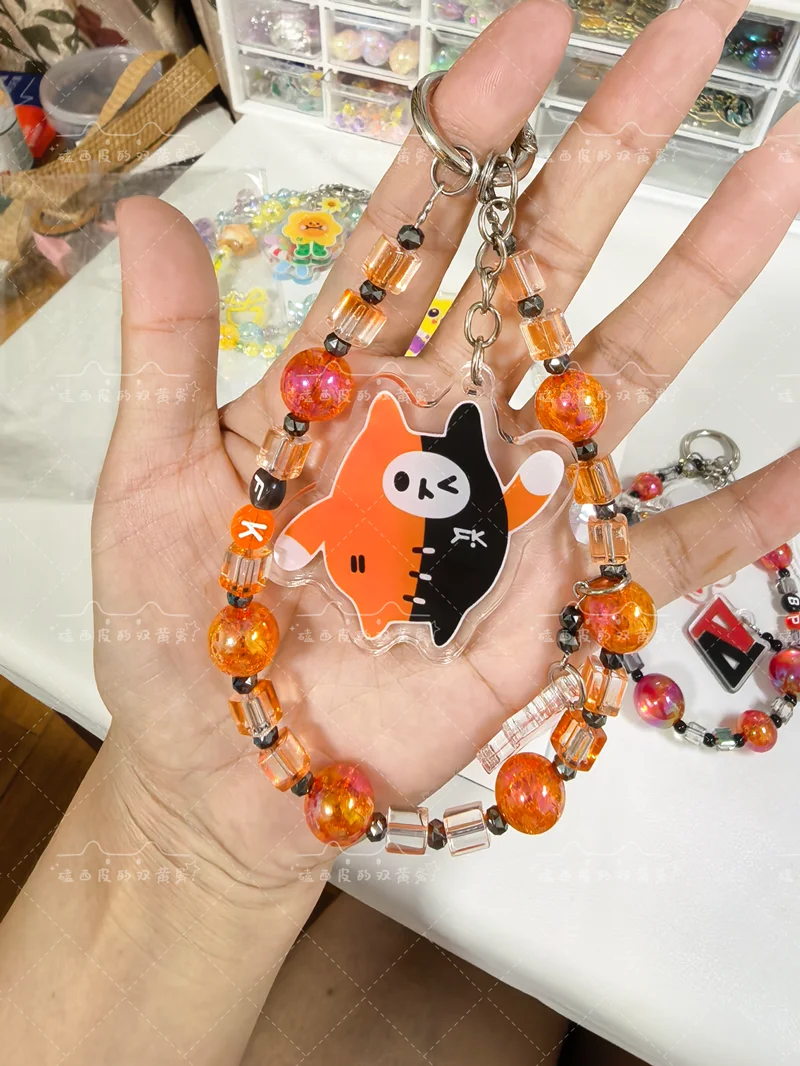 Handmade Thai Star TV Series คาธ The Eclipse First Khaotung Yuzumumu Lanyard Hanging Rope Beaded Phone Chain Hanging Cord