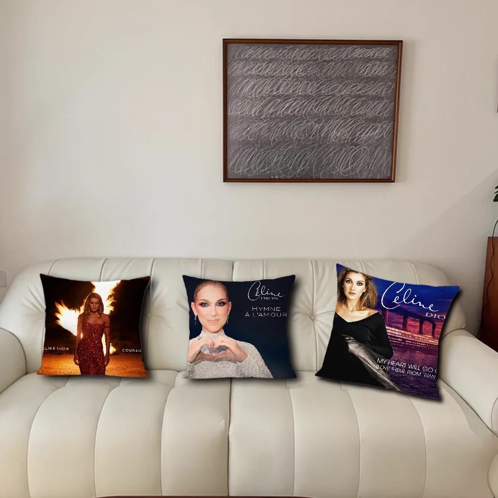 Album DionS cushion cover Pillow Cover Case C-Celine Singer Room Bedroom Sofa Living Backrest Car Square Headboard