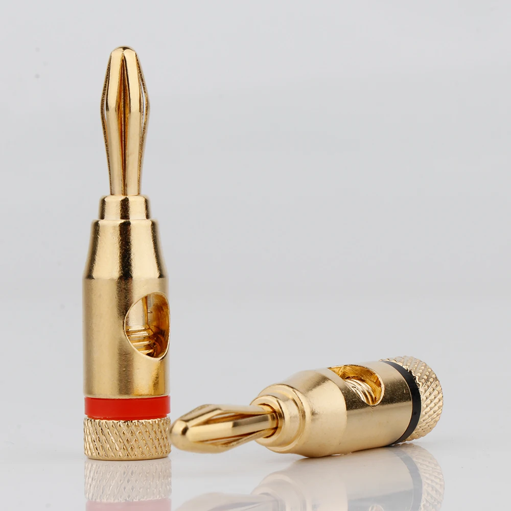 سدادة موزة مطلية بالذهب ، كابل موسيقي ، موصل مكبر صوت ، محول ، موصلات دبوس سلكي ، 4 من من من من 8 من 8