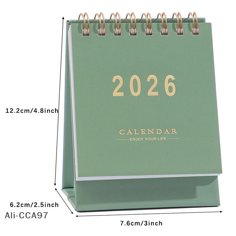 

【A】2026 Простой календарь, маленький настольный календарь, креативный катушка, календарь-планировщик, украшение для рабочего стола, офисные канцелярские принадлежности