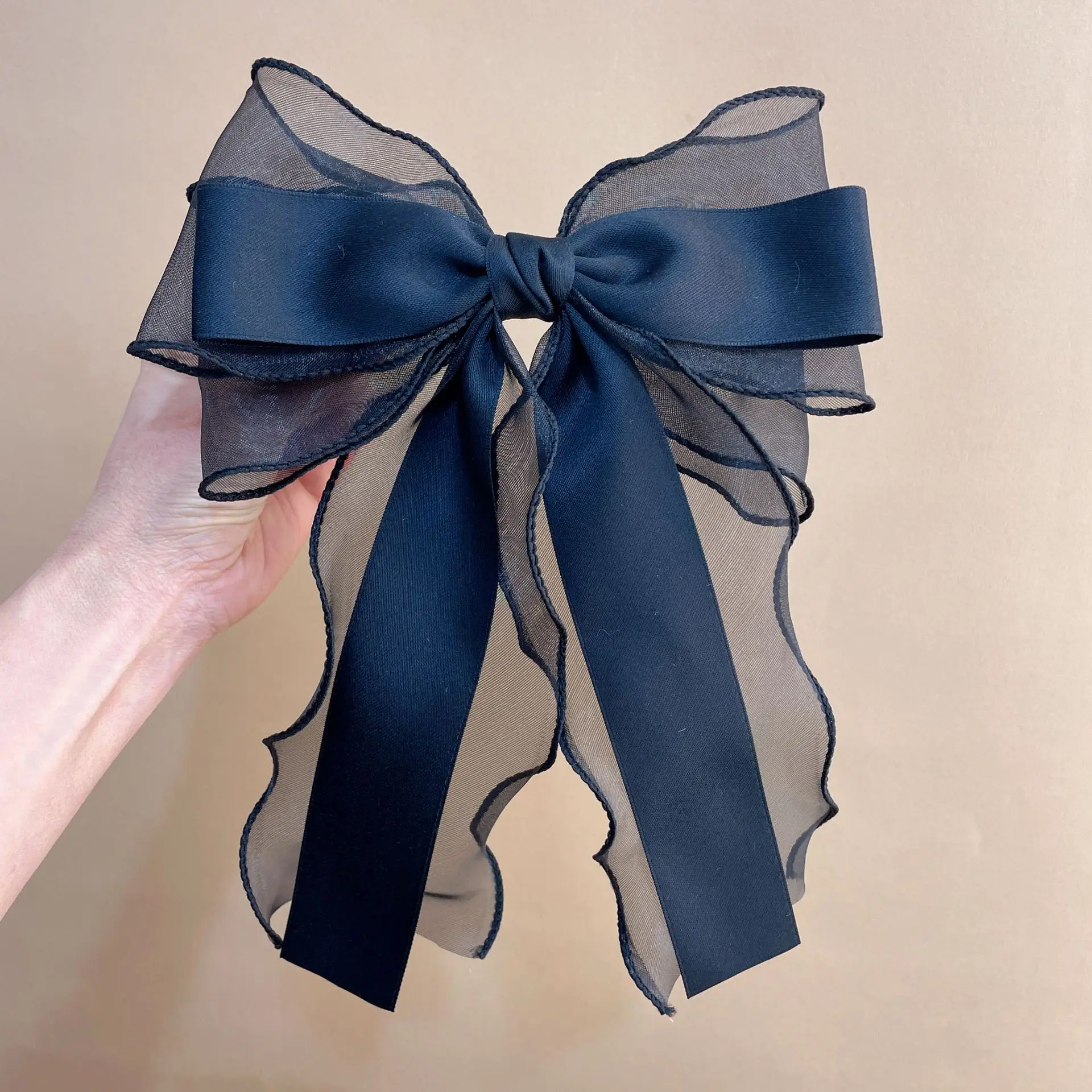 

Elegant Long Ribbon Bow Spring Hairpins Women Girl Kid Hair Clips Pin Barrettes Accessories Hairgrip Headwear Headdress Ornament