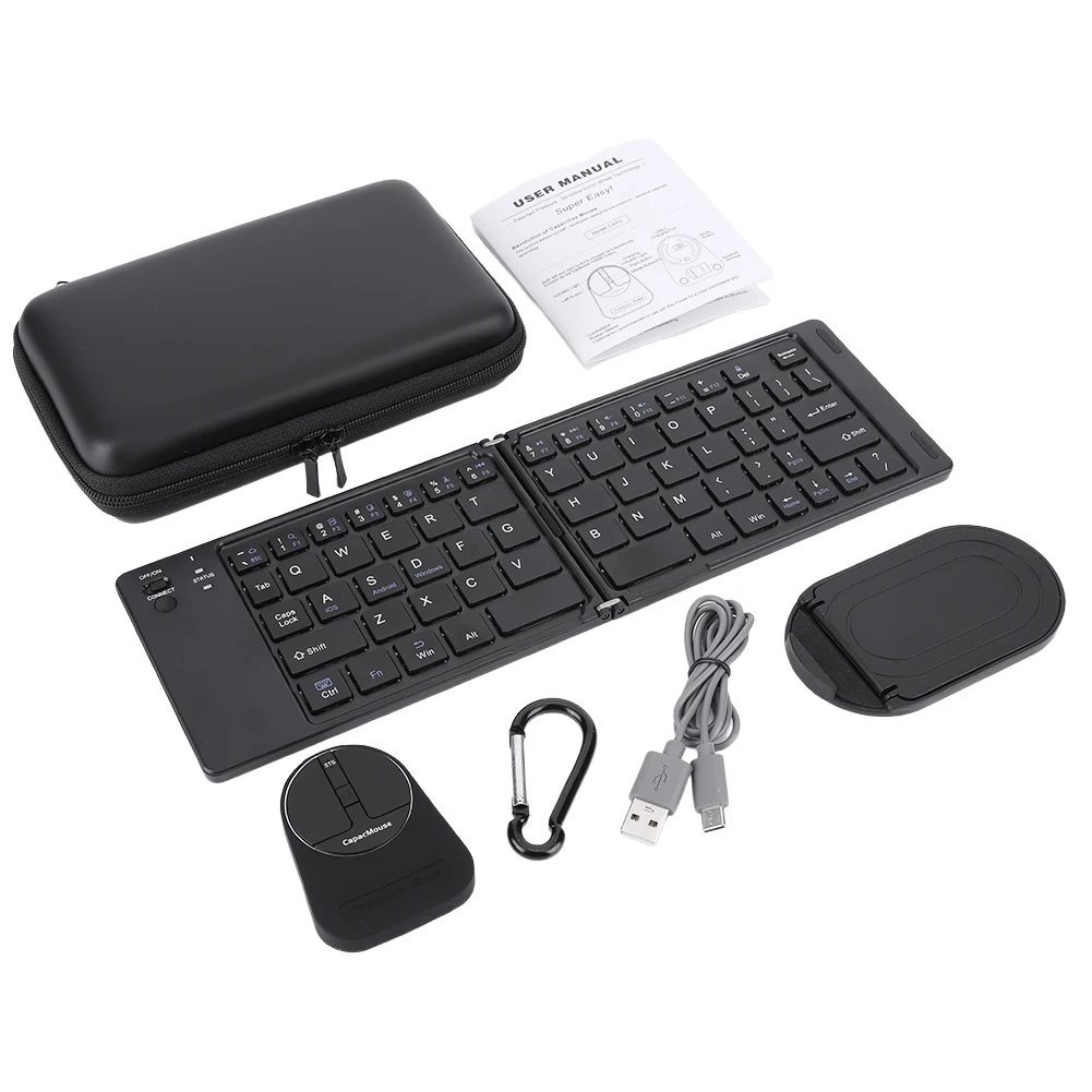 

Емкостная мышь, складная клавиатура, беспроводная клавиатура с USB-приемником, складная BT-клавиатура для ПК, ноутбука, настольного компьютера