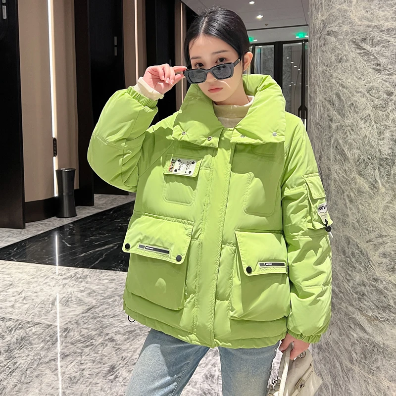 

2023 Autumn Winter Down Padded Jacket Women Short Outwear Fashion Loose Bread Clothing Female Overcoat Thicke Warm Parka Casaco