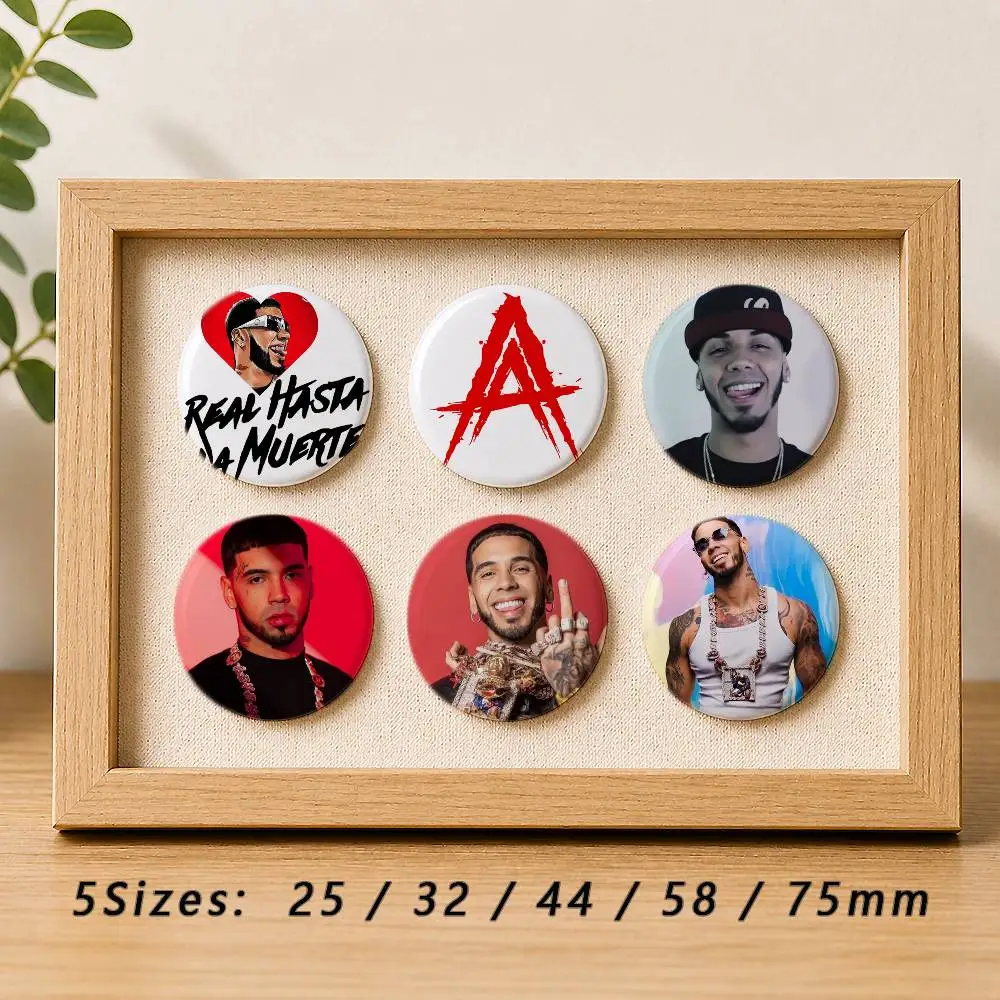 

Singer A-Anuel AA S-Santiago Badges Creative Tinplate Button Pins Brooch Badge Clothes Backpack Gifts for Kids