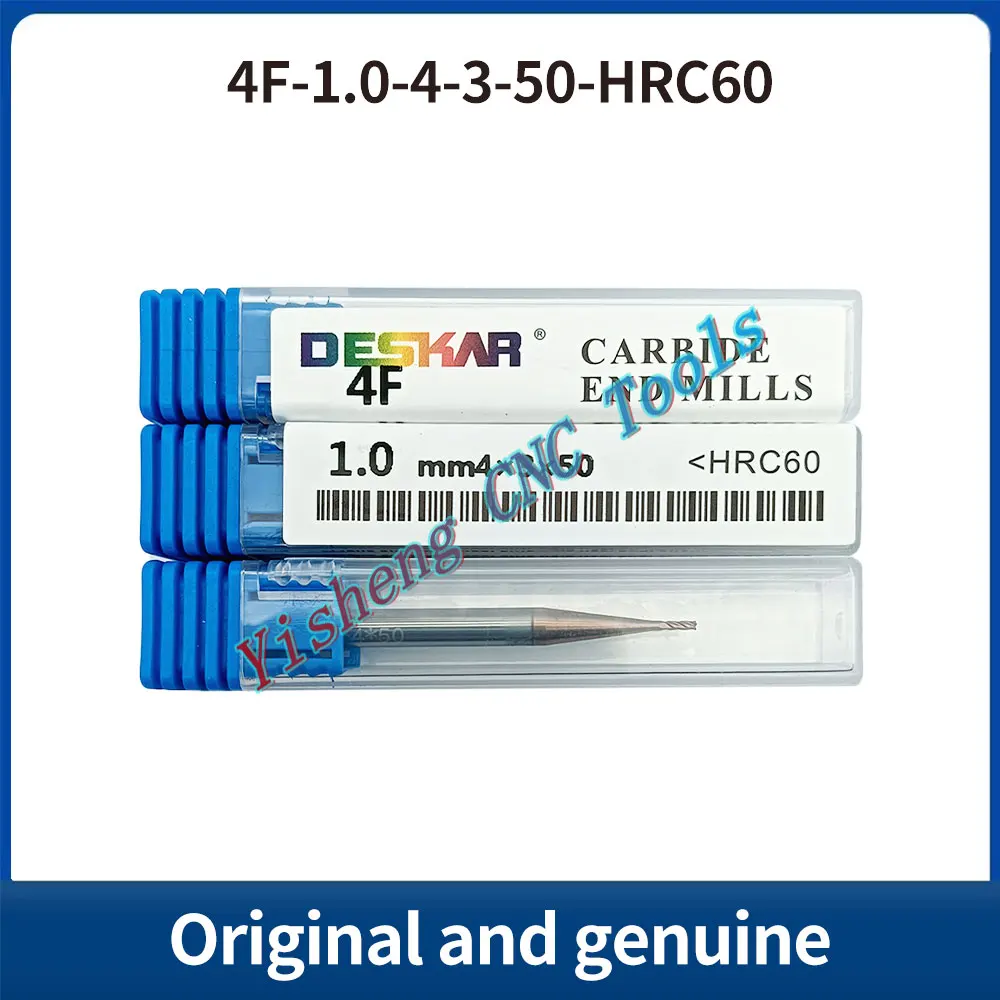 

DESKAR 4F 4x50L 10x70L 10x100L 10x150L 10x200L HRC50 HRC60Composite nano-coating Flat-bottom end mill 4 flute