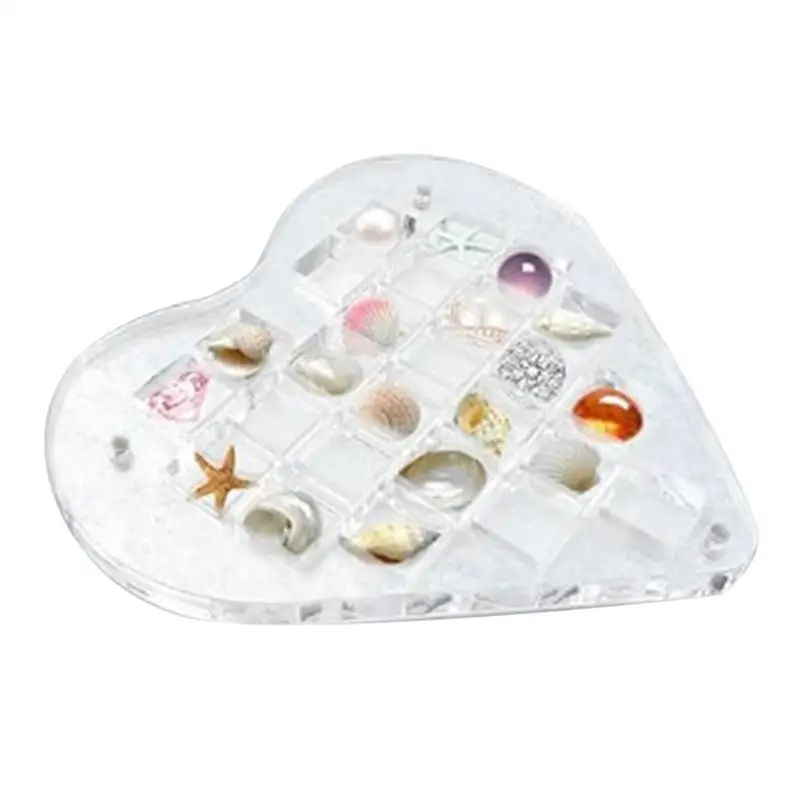 

Magnetic Storage Box For Seashell Magnetic Heart-shaped Organizer Container For Seashell Multi-Grid Multifunctional Desktop