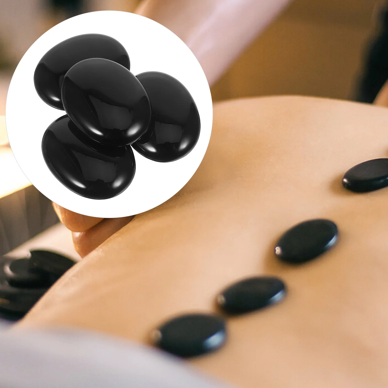 

4Pcs Natural Black Obsidian Oval Polished Palm Stones Pocket-Sized Meditation Crystals for Relaxation