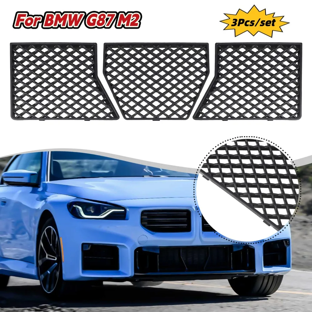 

3Pcs Front Bumper Grille Mesh for BMW G87 M2 2023 2025 Lower Grille Mesh Replacement Installation Car Exterior Parts