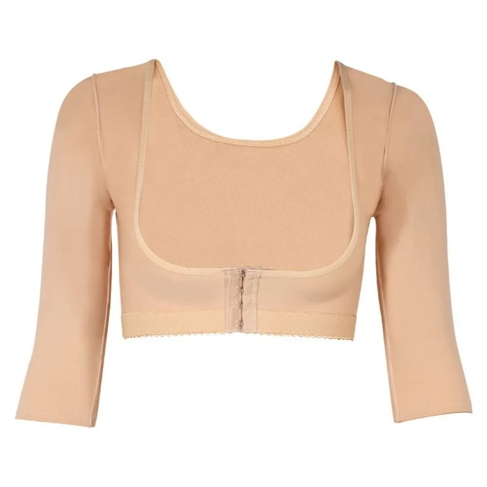 Cinta de peito push up corpo shaper ombro puxando manga longa emagrecimento shaperwear feminino controle corpo à prova de choque