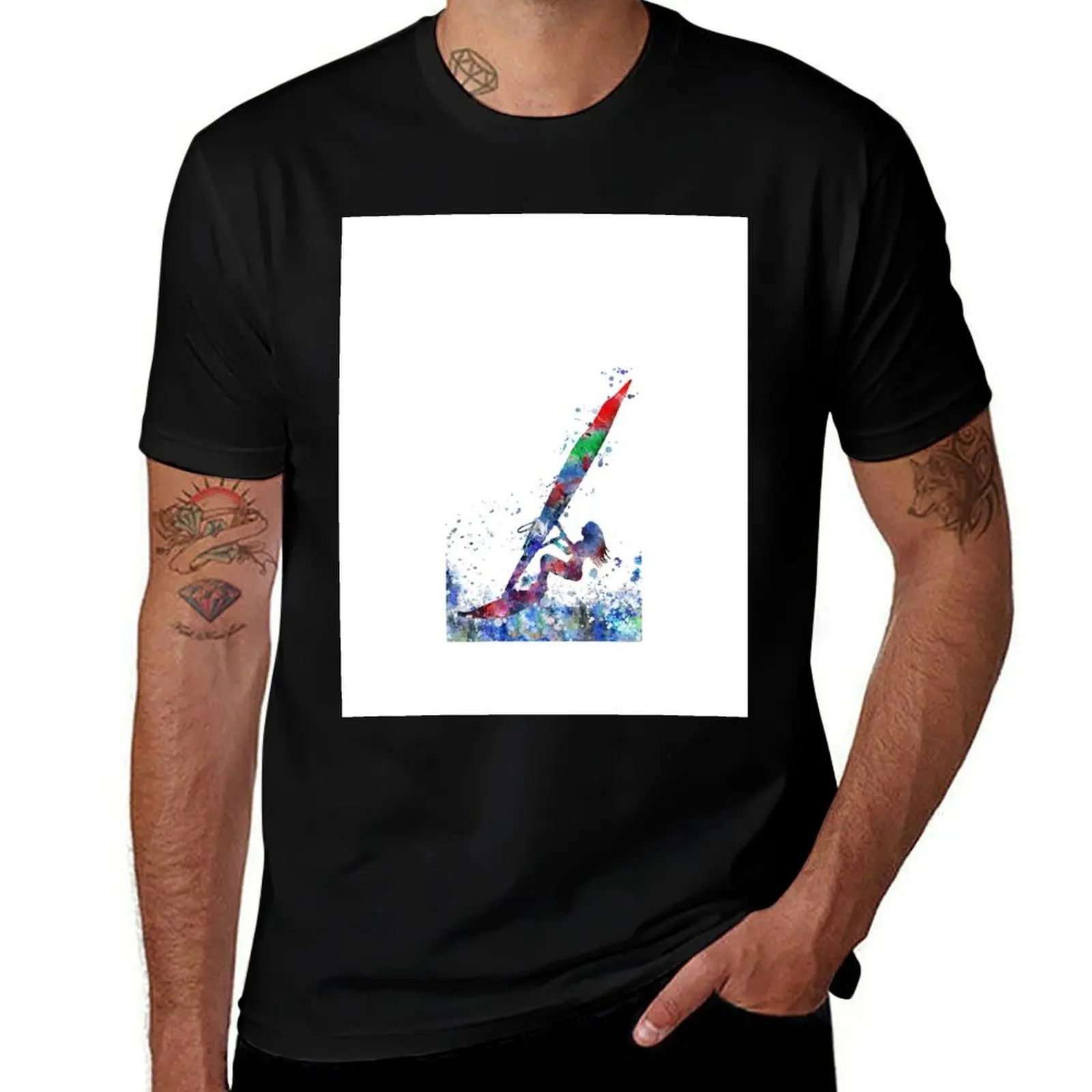 Windsurfer T-Shirt Trendy Print Short Sleeve T-Shirt