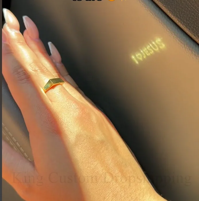 

Projection Couple Ring I Love Jesus Couple Jewelry Light Sculpted Adjustable reflecting Ring Valentine's Day Gift for Lover