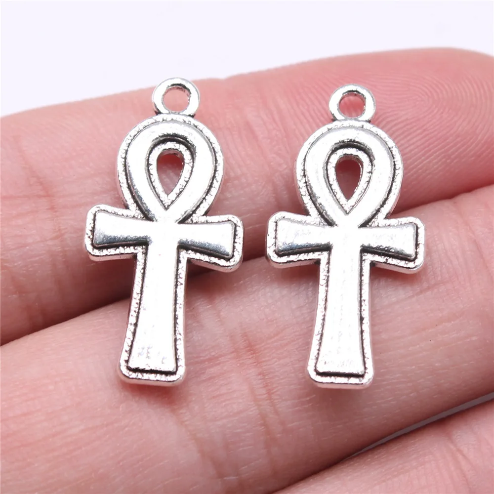 10pcs Charms Ancient Egypt Ankh Life Symbol Cross Pendants DIY Crafts Making Findings Tibetan Life Key Ankh Cross Charms