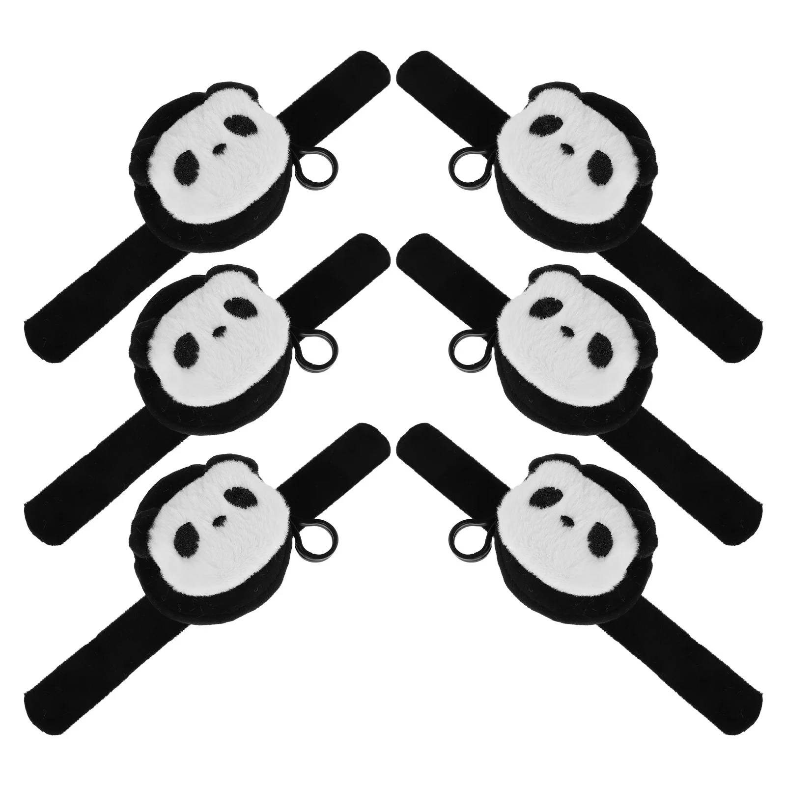 

6pcs Snap Panda Slap Band Coin Purse Animal Change Purse For Party Bracelet Party Favors Gifts Wristband Organizer