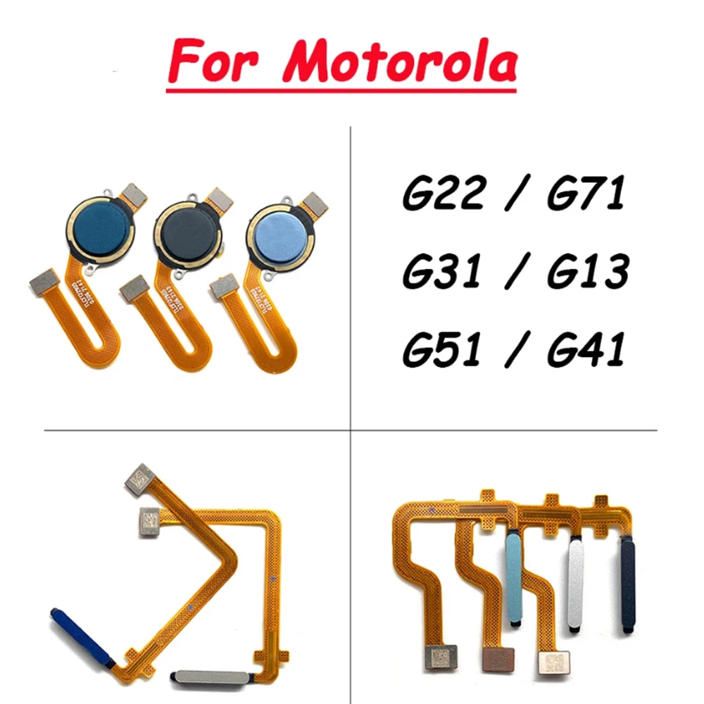 For Moto G22 G51 5G G71 G23 G41 G52 Fingerprint Reader Touch ID Sensor Return Key Home Button Flex Cable Replacement Parts