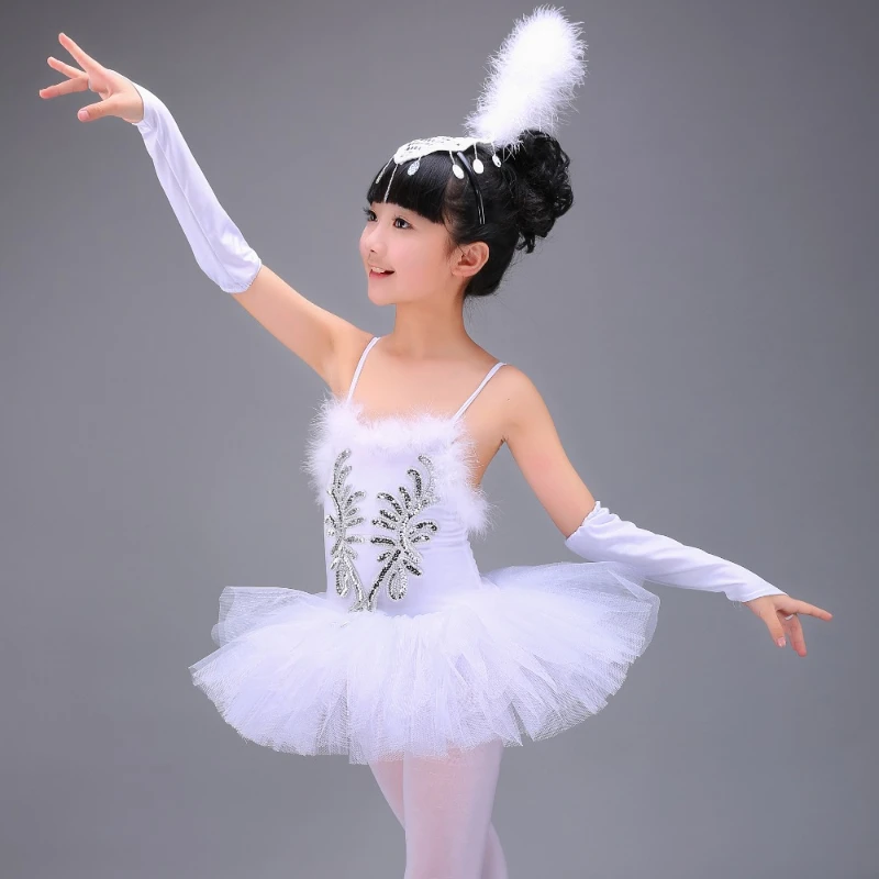 White Swan Lake Ballet Costume Summer Picture ginnastica Costume da balletto gonna da balletto per spettacoli teatrali per bambini