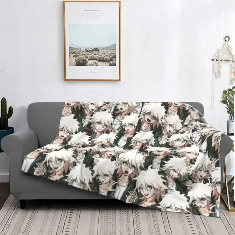 Nagito komaeda voice flannel blanket hope Danganronpa funny throw blankets for bed sofa couch 125*100cm bedspread blanket