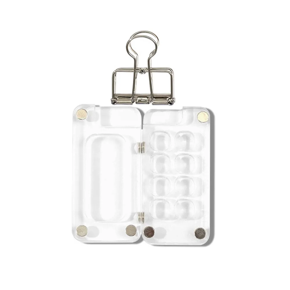 

Acrylic Watercolor Paint Palette Quicksand Sparkling Travel Painting Tray Waterproof with Clip Paint Pigment Box Outdoor
