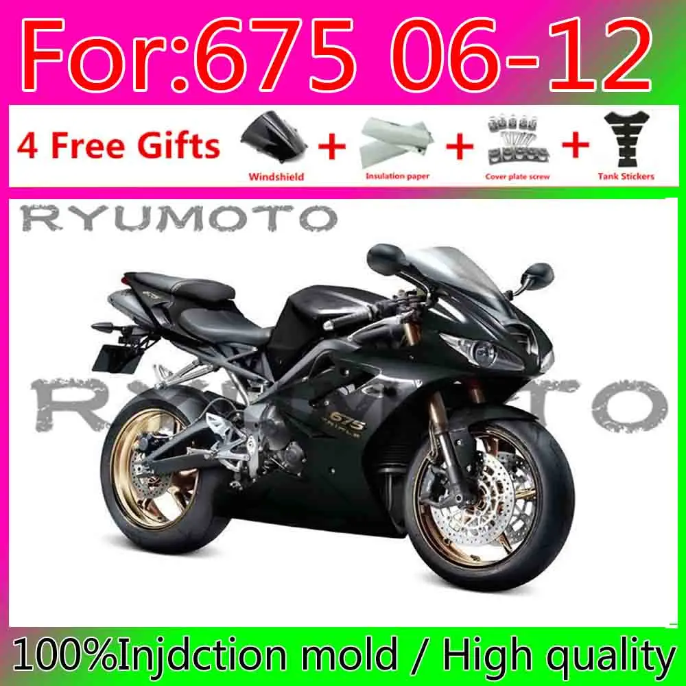 New ABS Motorcycle Injection Mold Fairings Kit For Triumph Daytona 675 06 07 08 675R 09 10 11 12 Bodywork Fairing black